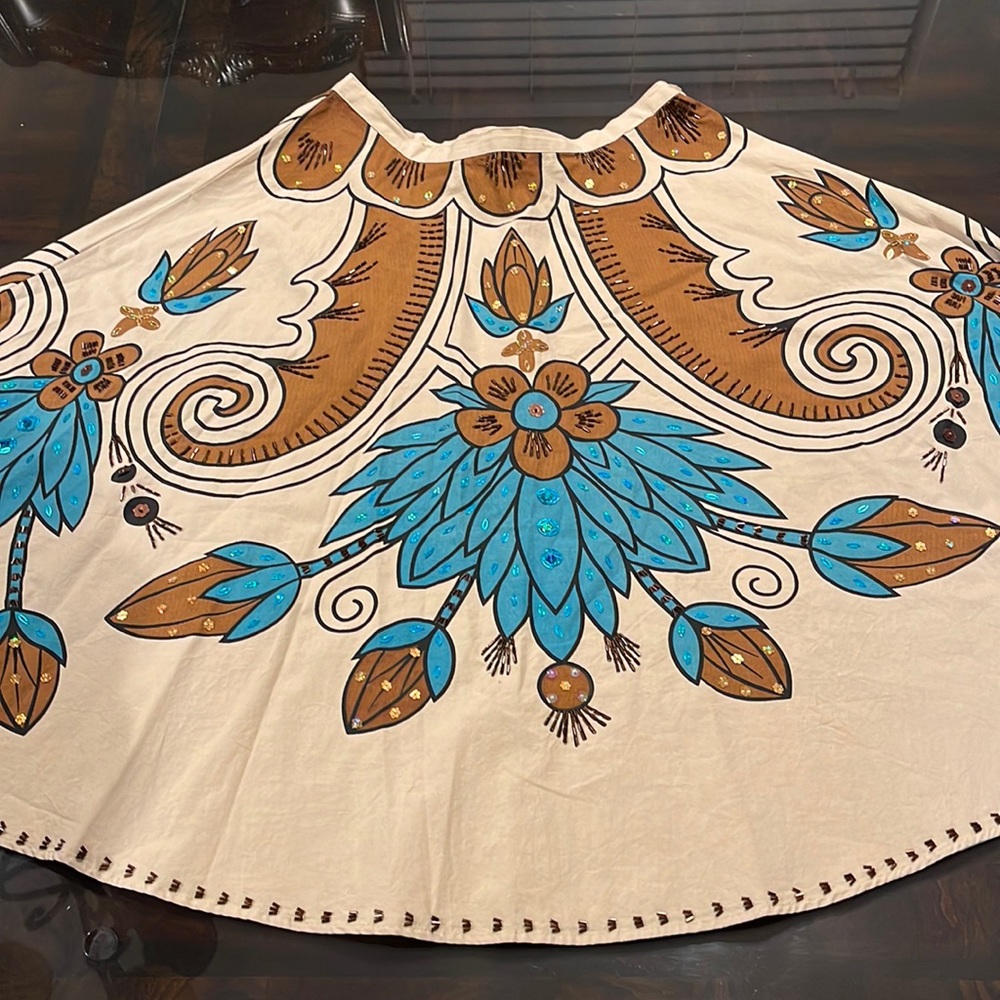 Women’s Boho Style Beaded Skater Skirt size S